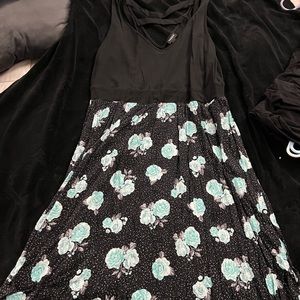 Torrid plus size blue floral dress.